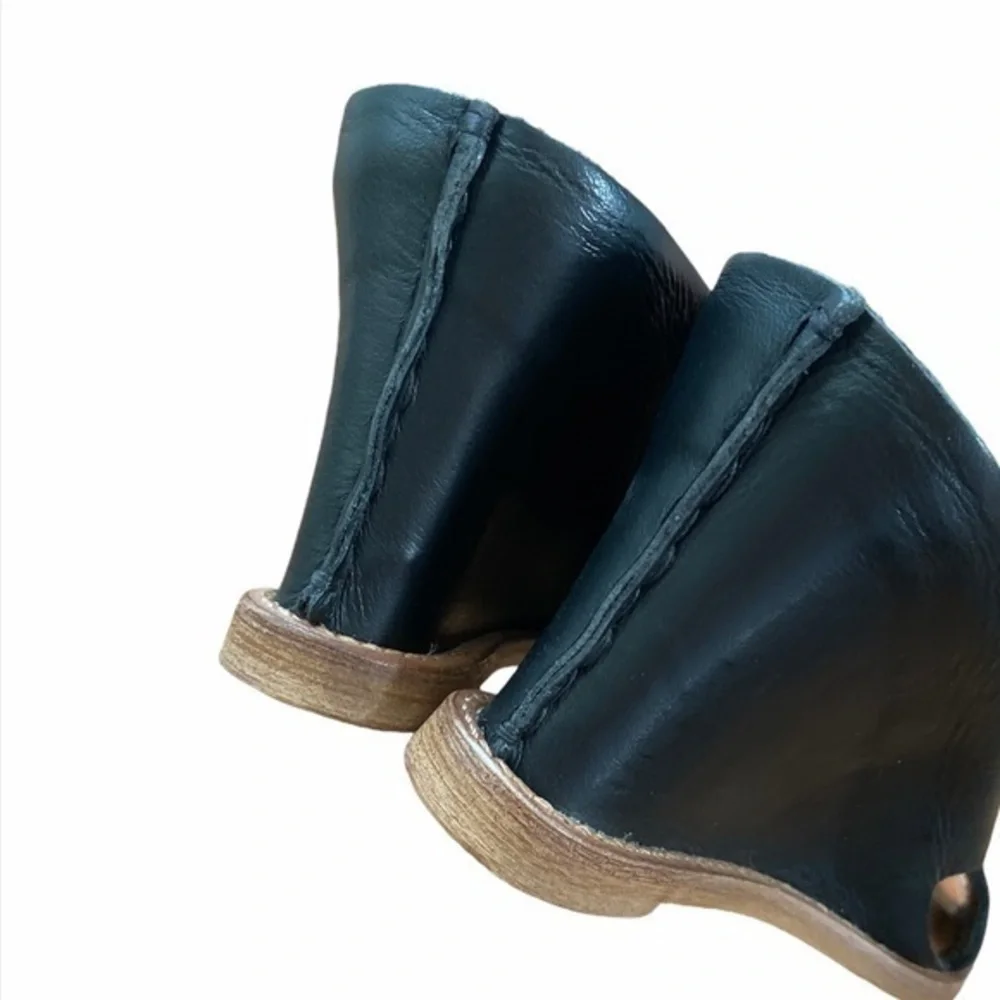 J. Jill Black‎ Leather Criss Cross Strap Wedge Sandals